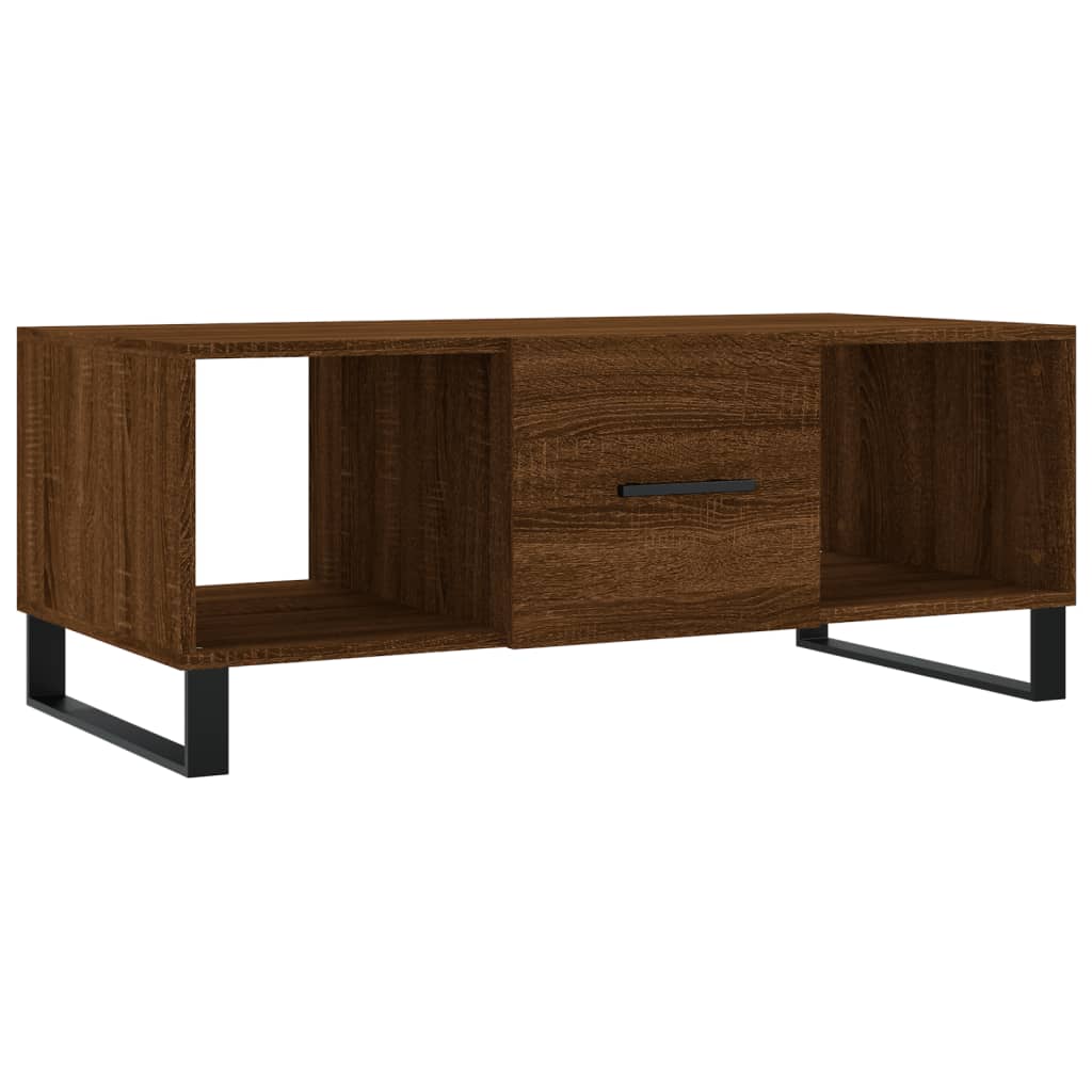 Coffee table, brown oak, 102x50x40 cm, composite wood