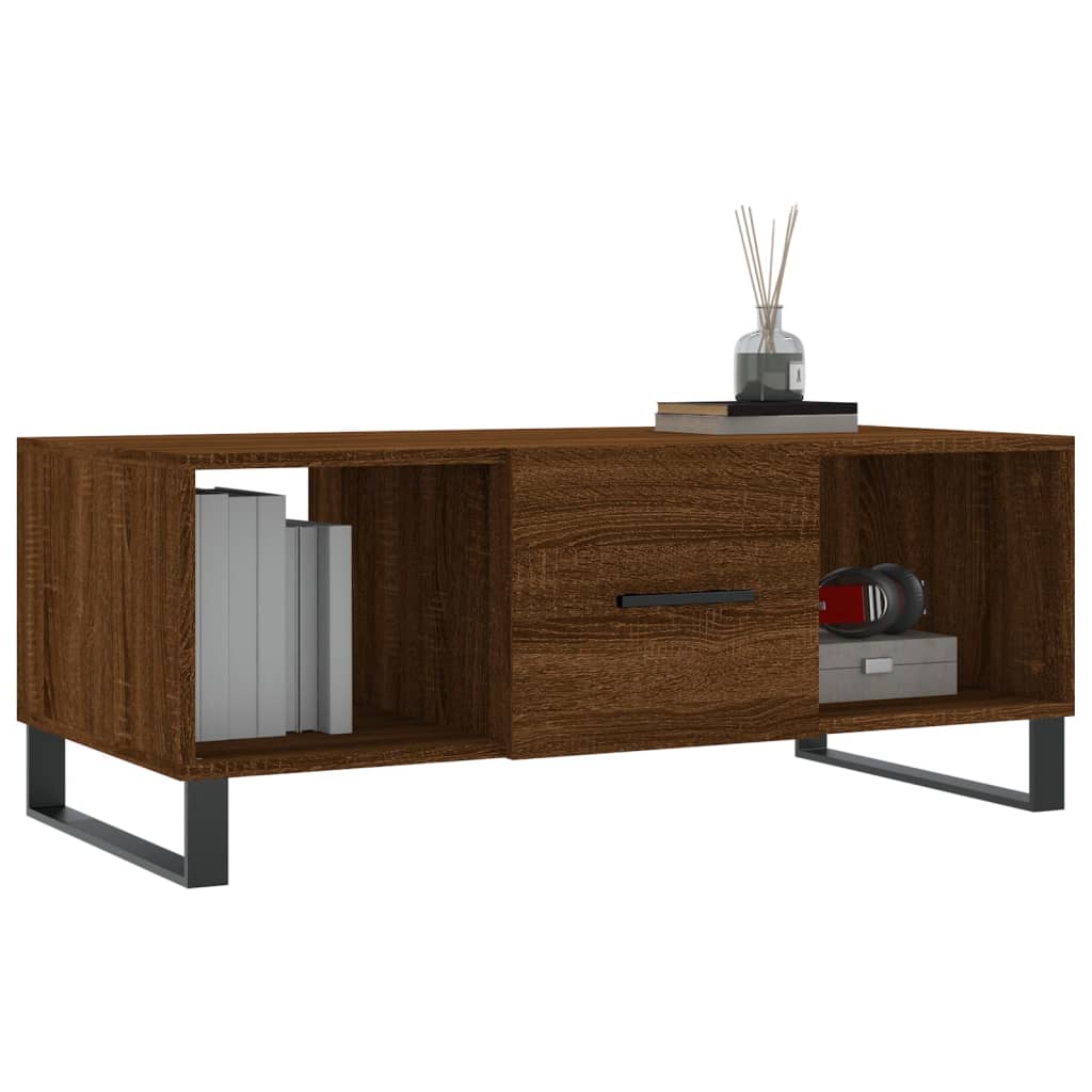 Coffee table, brown oak, 102x50x40 cm, composite wood