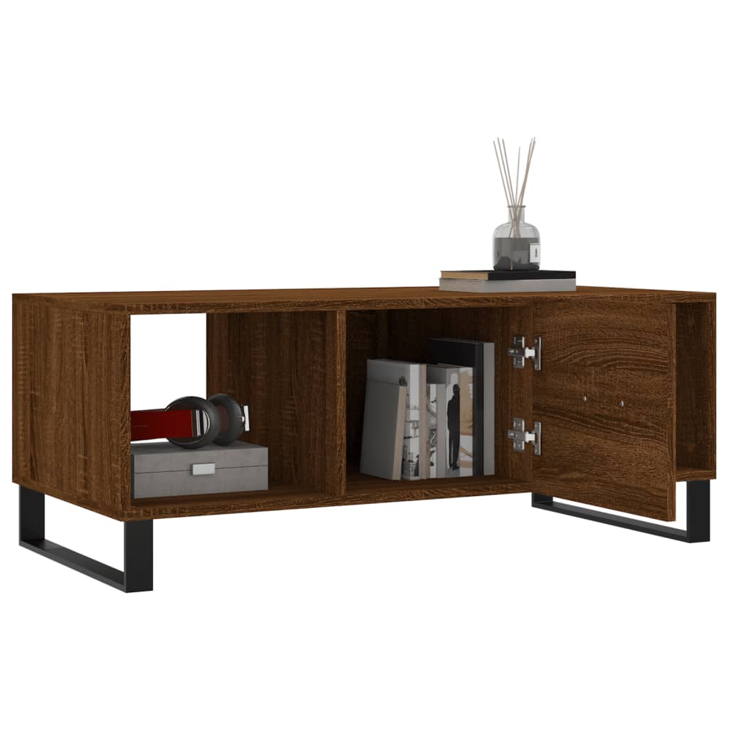 Coffee table, brown oak, 102x50x40 cm, composite wood