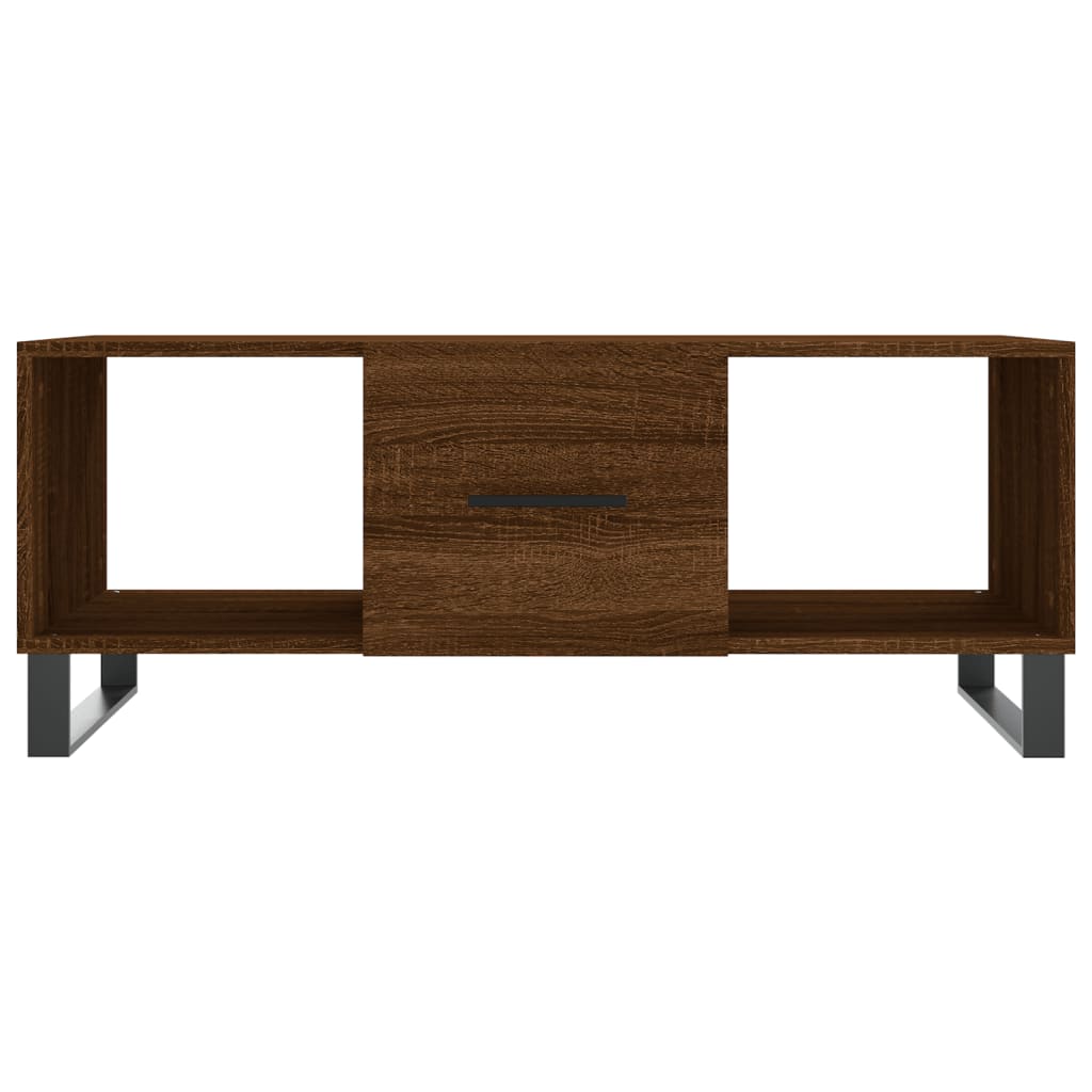 Coffee table, brown oak, 102x50x40 cm, composite wood