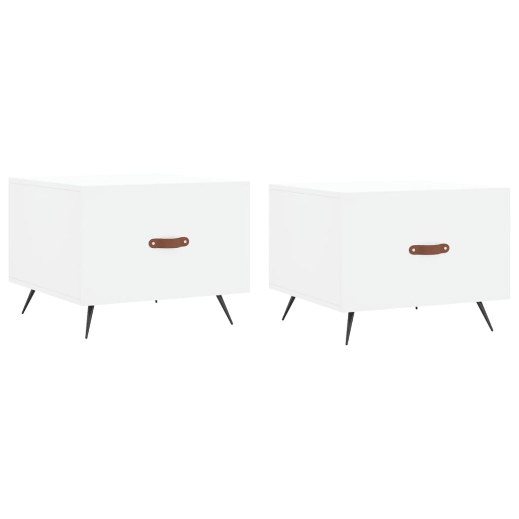 Coffee tables, 2 pcs., white, 50x50x40 cm, composite wood