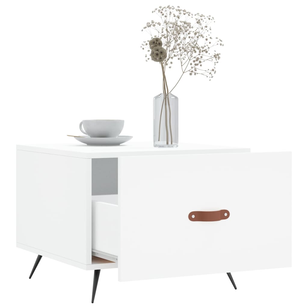 Coffee tables, 2 pcs., white, 50x50x40 cm, composite wood
