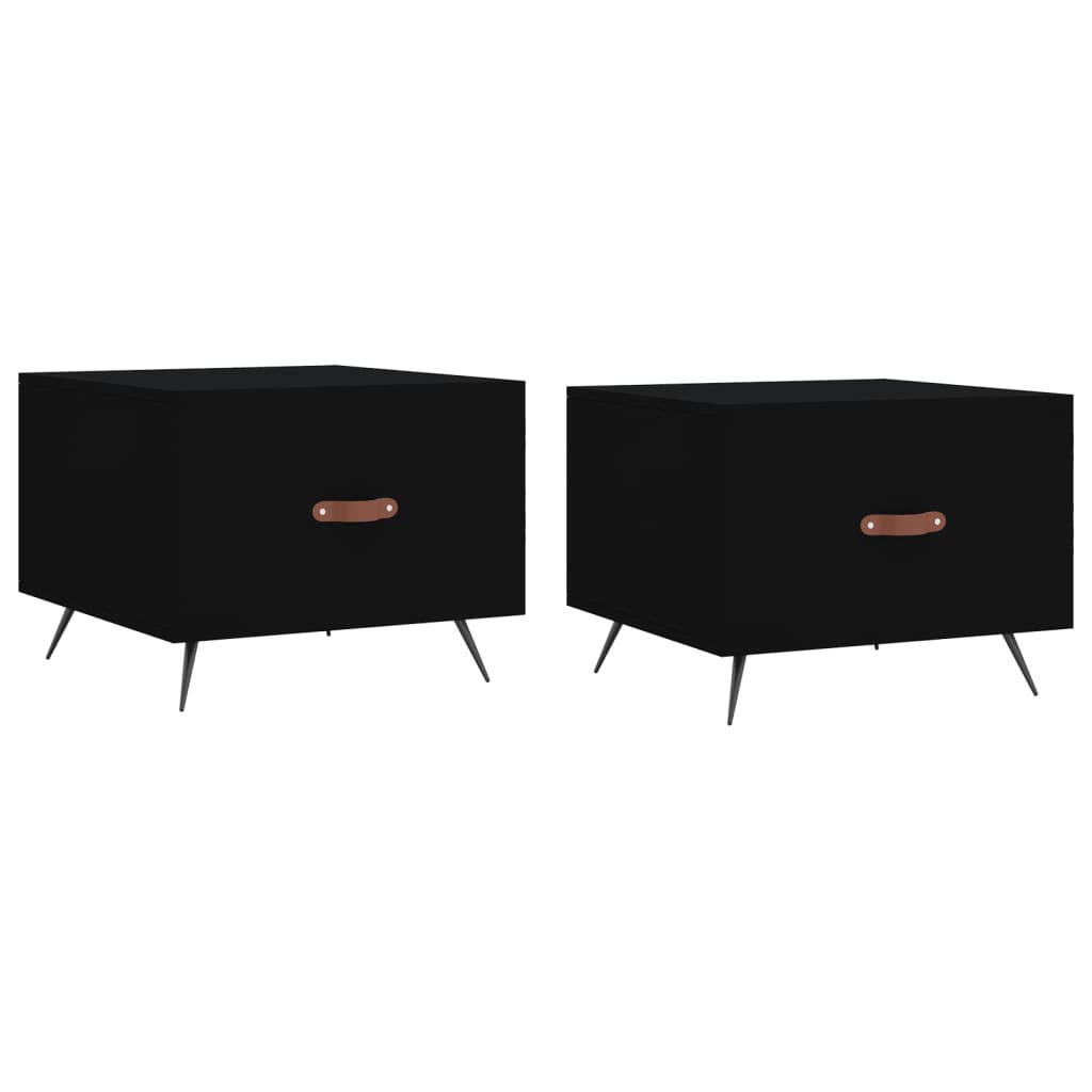 Coffee tables, 2 pcs., black, 50x50x40 cm, composite wood