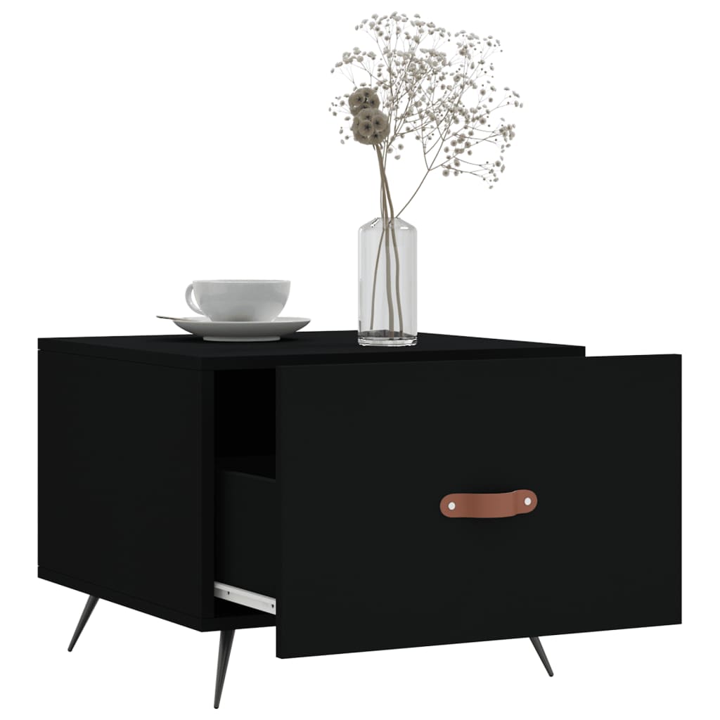 Coffee tables, 2 pcs., black, 50x50x40 cm, composite wood