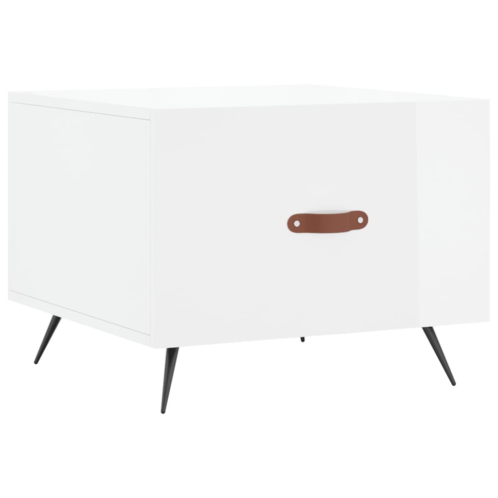 Coffee table, glossy white, 50x50x40 cm, composite wood