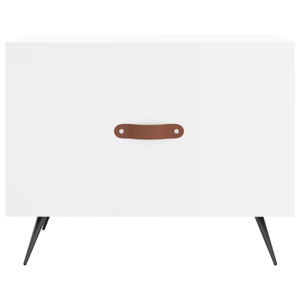Coffee table, glossy white, 50x50x40 cm, composite wood