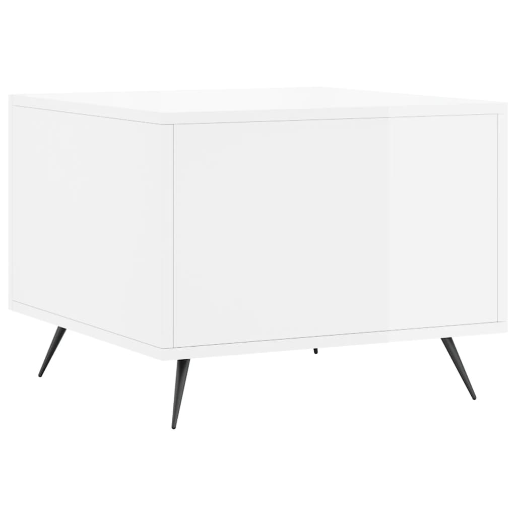 Coffee table, glossy white, 50x50x40 cm, composite wood