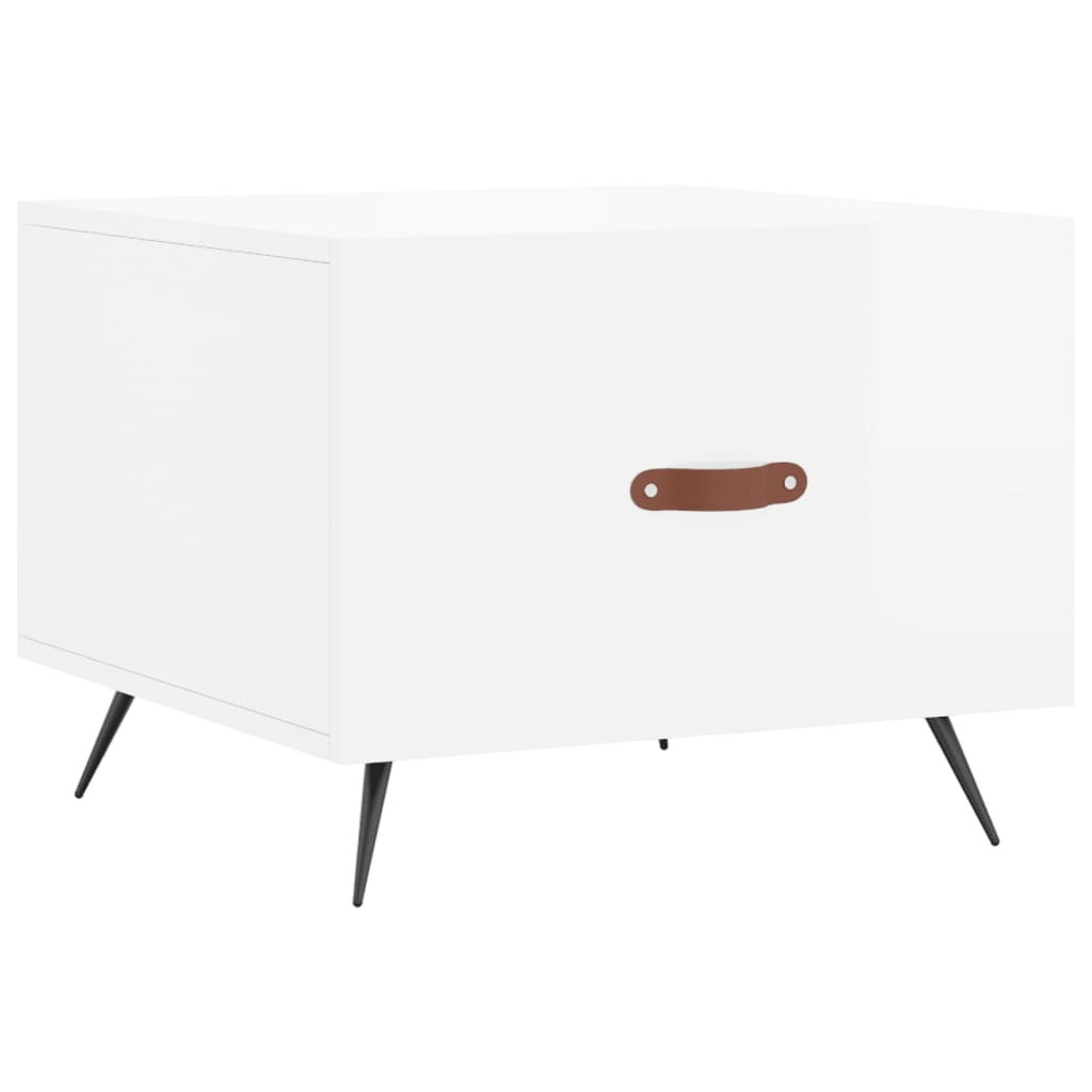 Coffee table, 2 pcs., glossy white, 50x50x40 cm