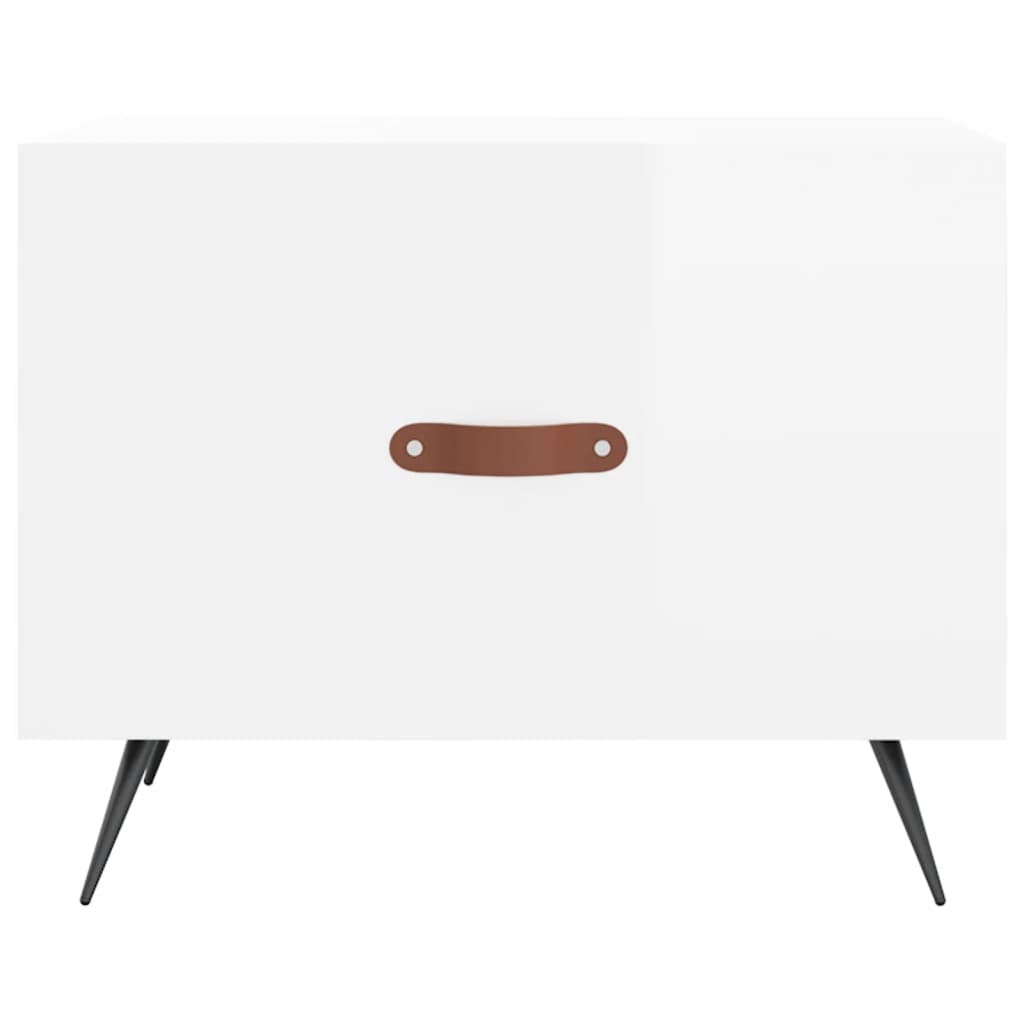 Coffee table, 2 pcs., glossy white, 50x50x40 cm