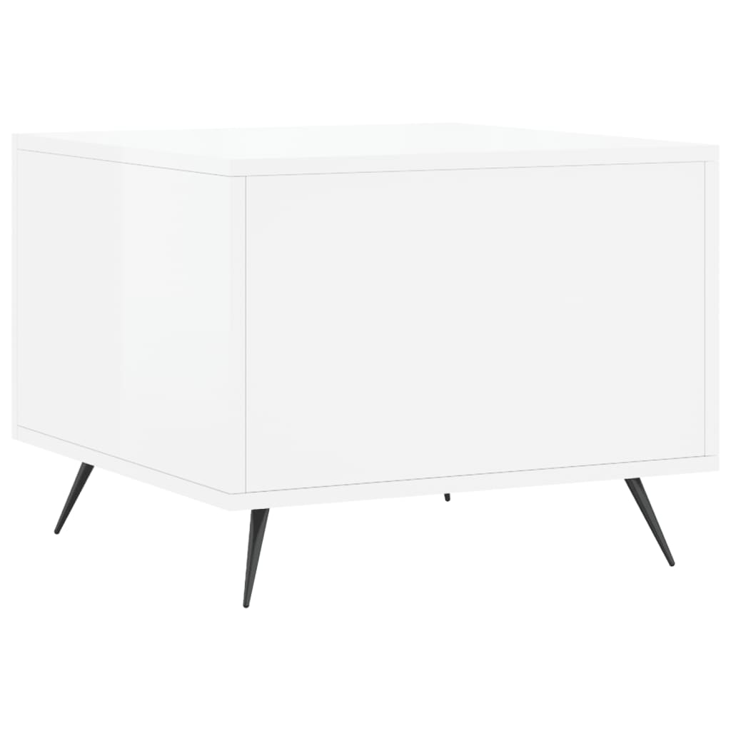 Coffee table, 2 pcs., glossy white, 50x50x40 cm