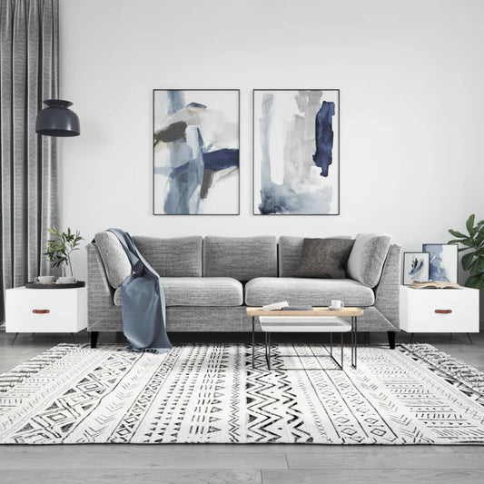 Coffee table, 2 pcs., glossy white, 50x50x40 cm