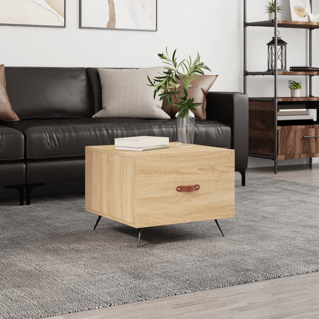 Coffee table, sonoma oak, 50x50x40 cm, processed wood