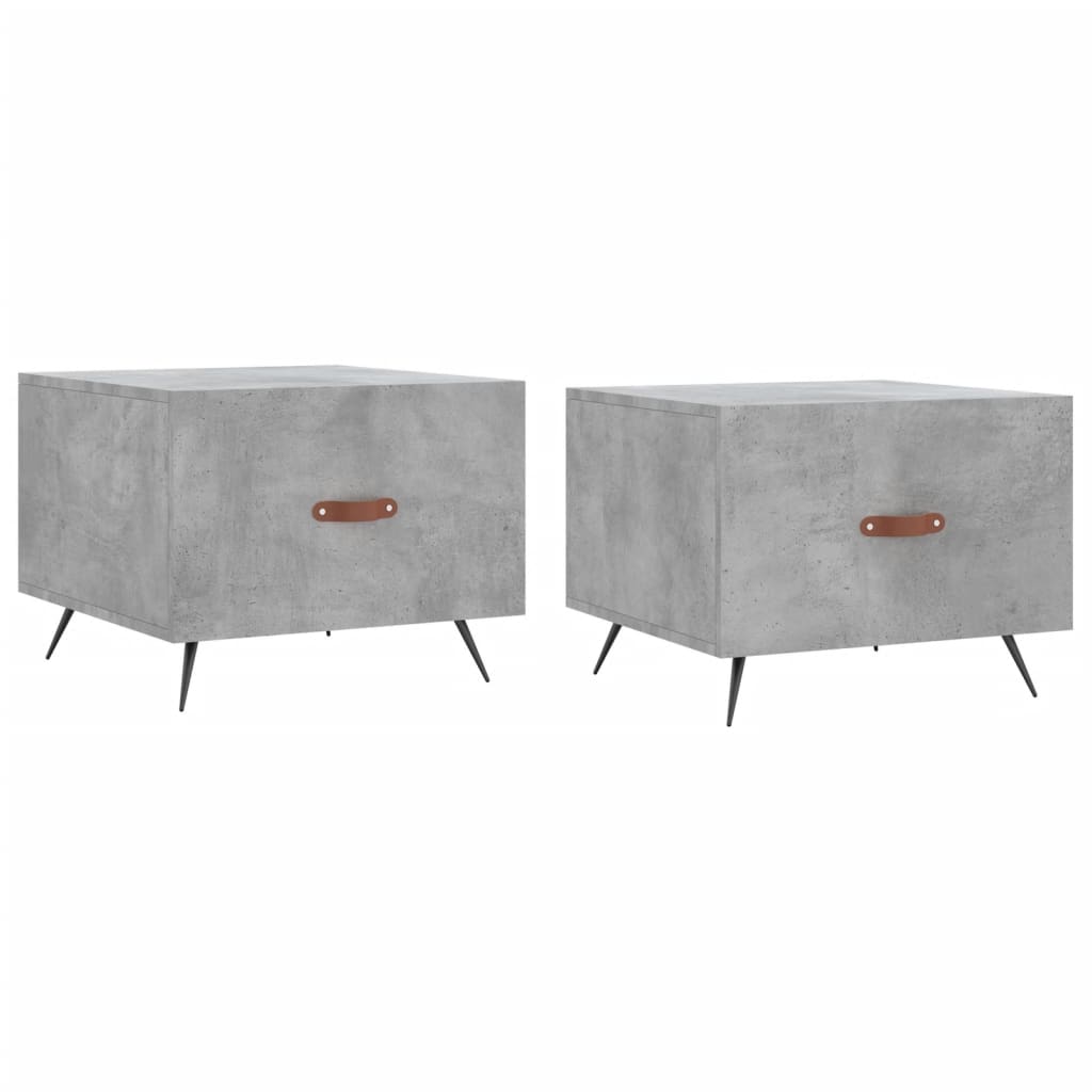 Coffee tables, 2 pcs., concrete gray, 50x50x40 cm, composite wood