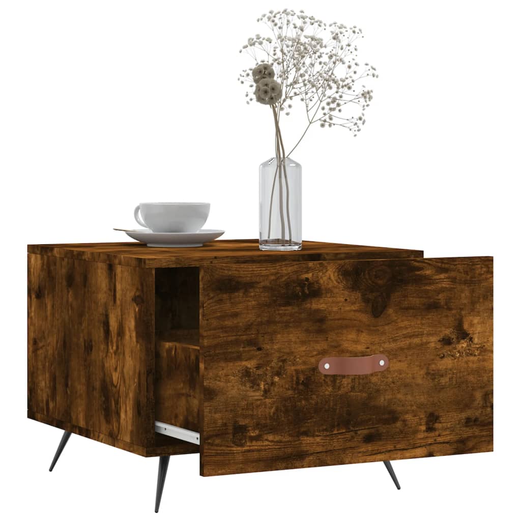 Coffee tables 2 pcs. smoky oak 50x50x40 cm composite wood