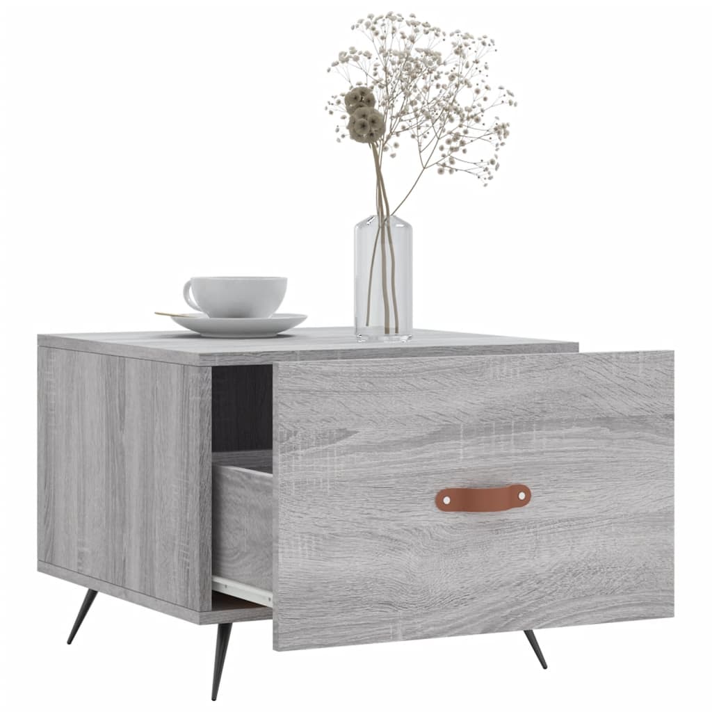 Coffee table, sonoma grey, 50x50x40 cm, processed wood