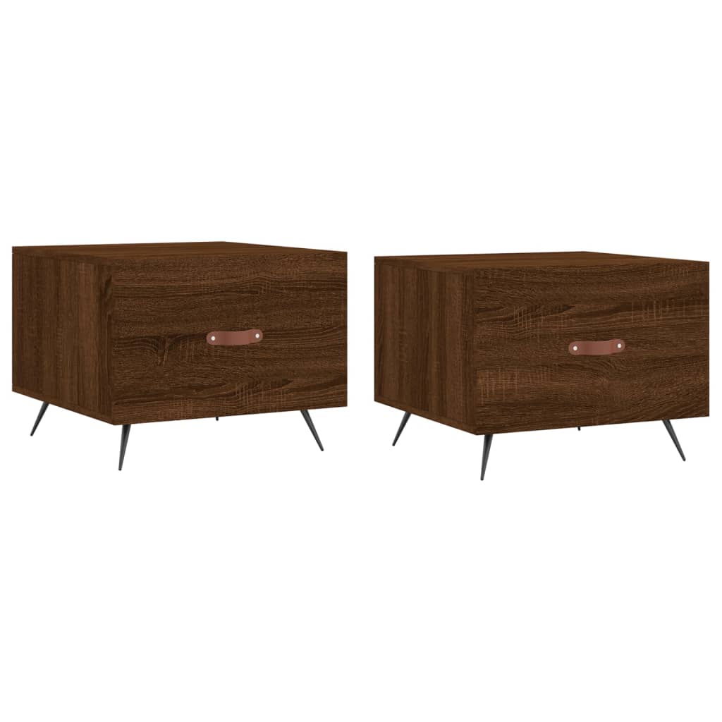 Coffee tables, 2 pcs. brown oak, 50x50x40 cm, composite wood