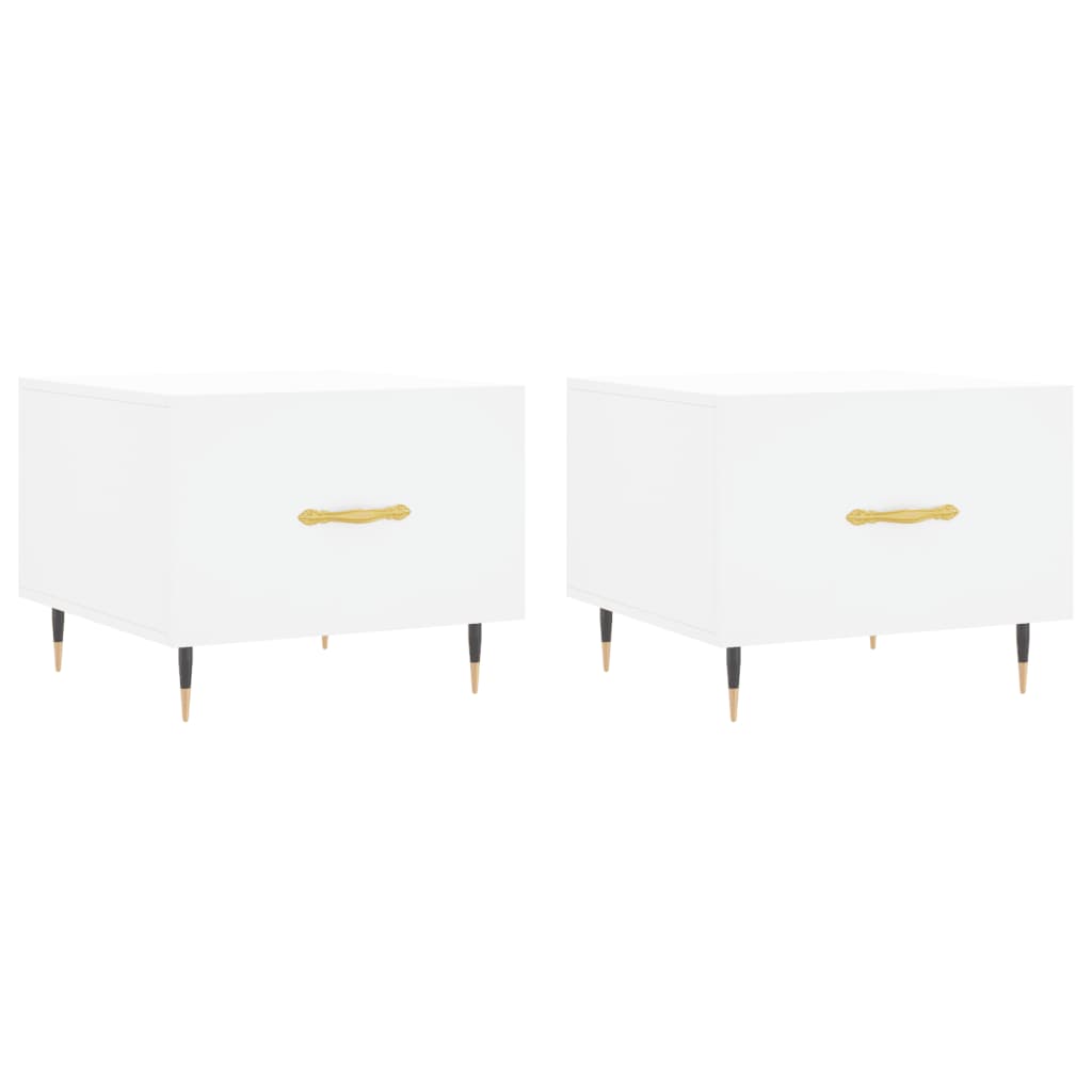 Coffee tables, 2 pcs., white, 50x50x40 cm, composite wood