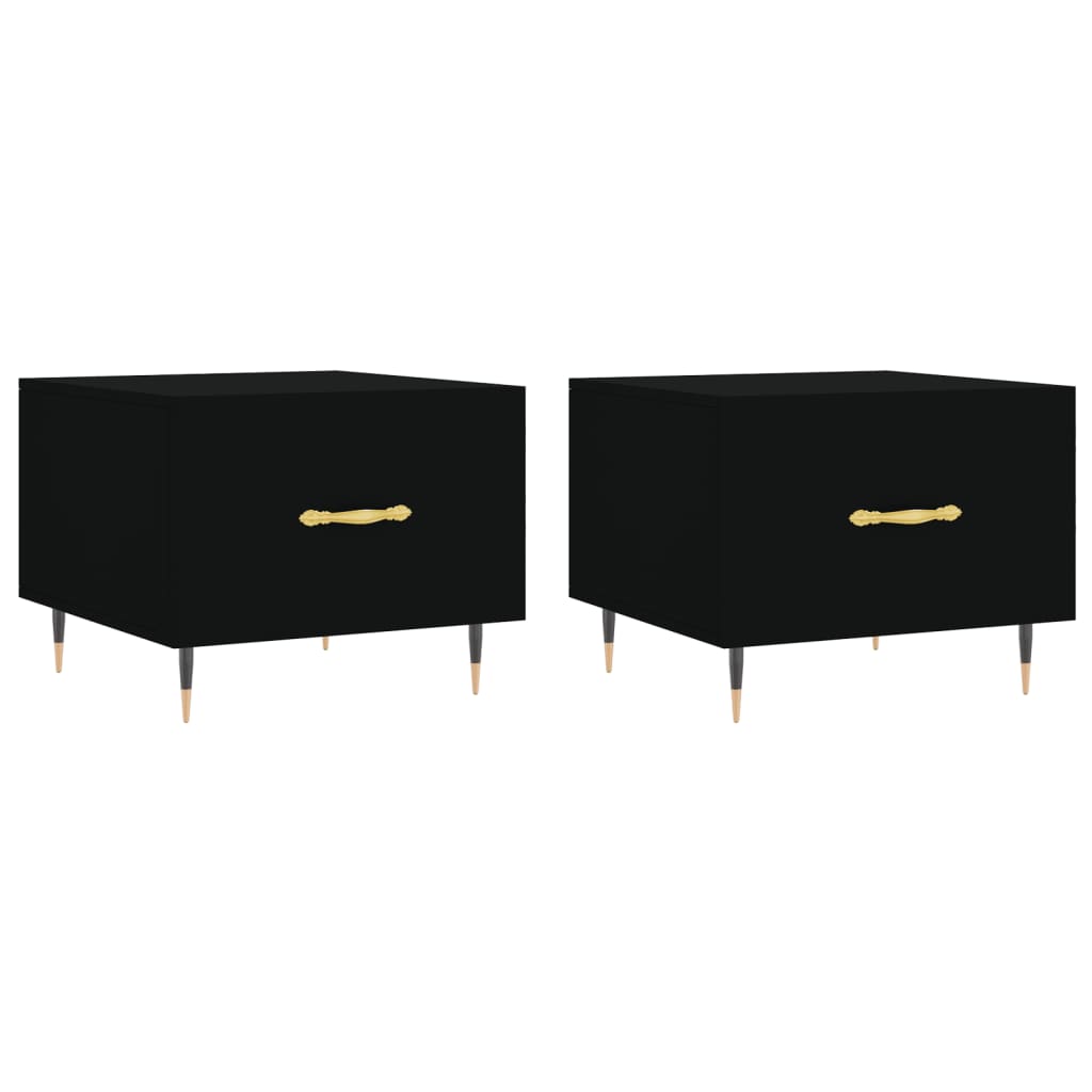 Coffee tables, 2 pcs., black, 50x50x40 cm, composite wood