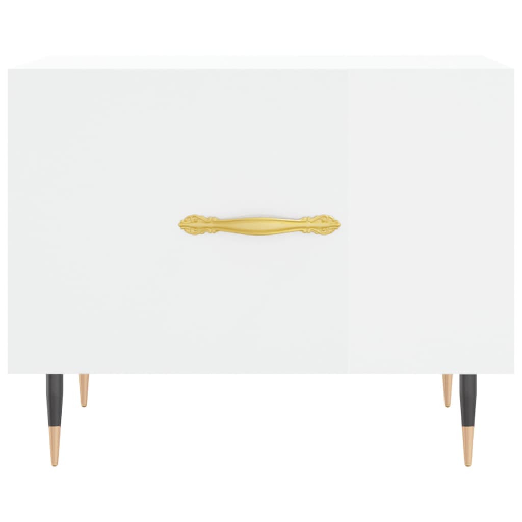 Coffee table, glossy white, 50x50x40 cm, composite wood