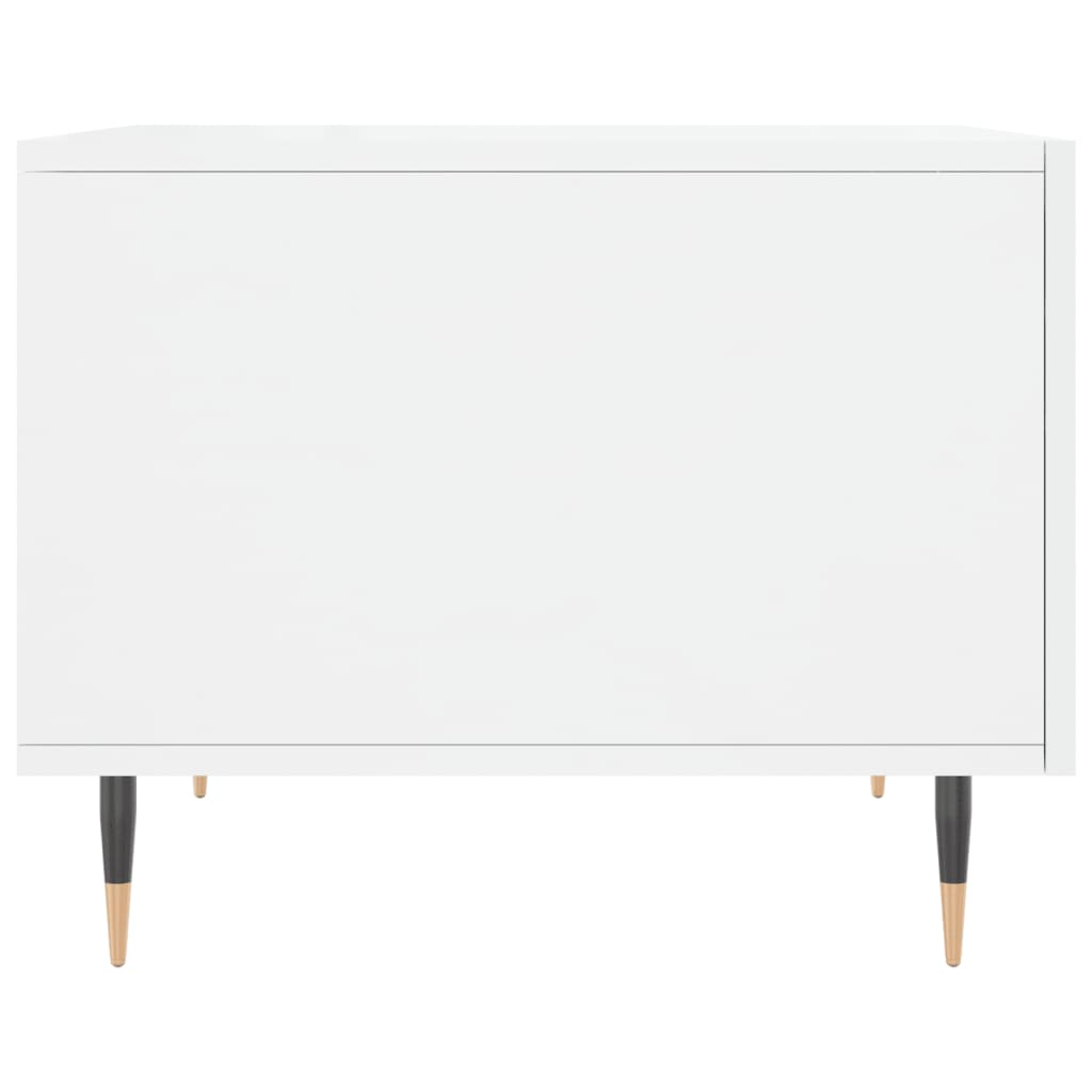 Coffee table, glossy white, 50x50x40 cm, composite wood