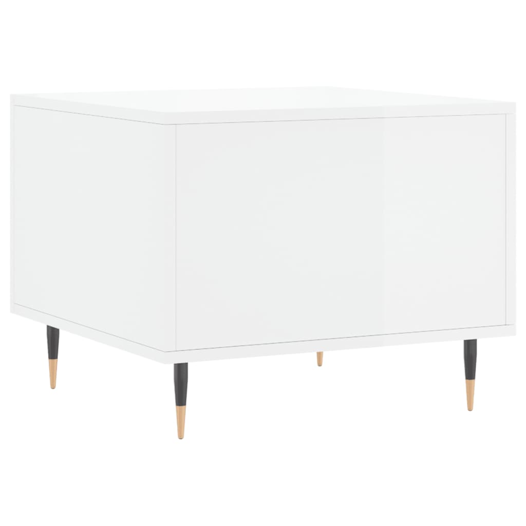 Coffee table, glossy white, 50x50x40 cm, composite wood