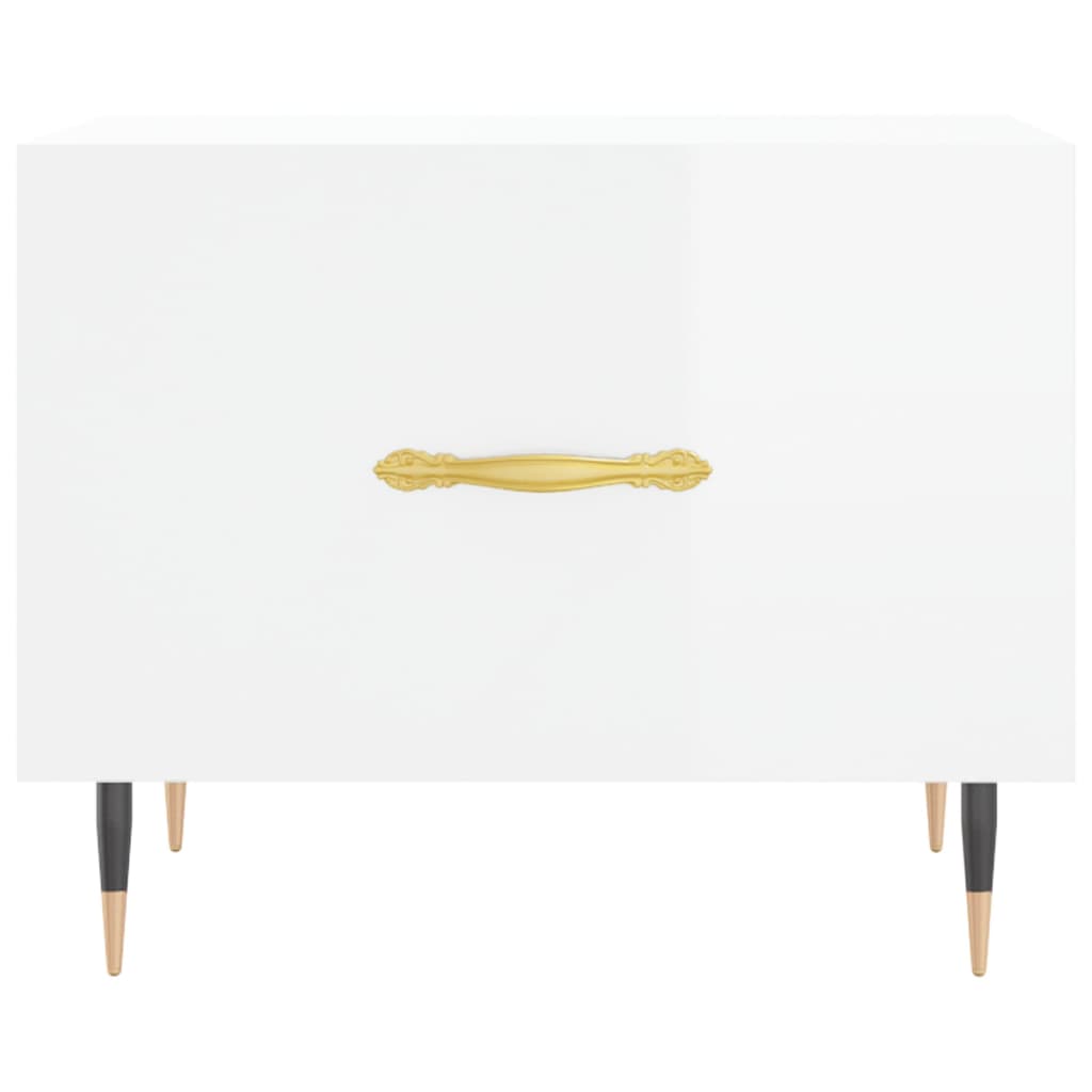 Coffee table, 2 pcs., glossy white, 50x50x40 cm