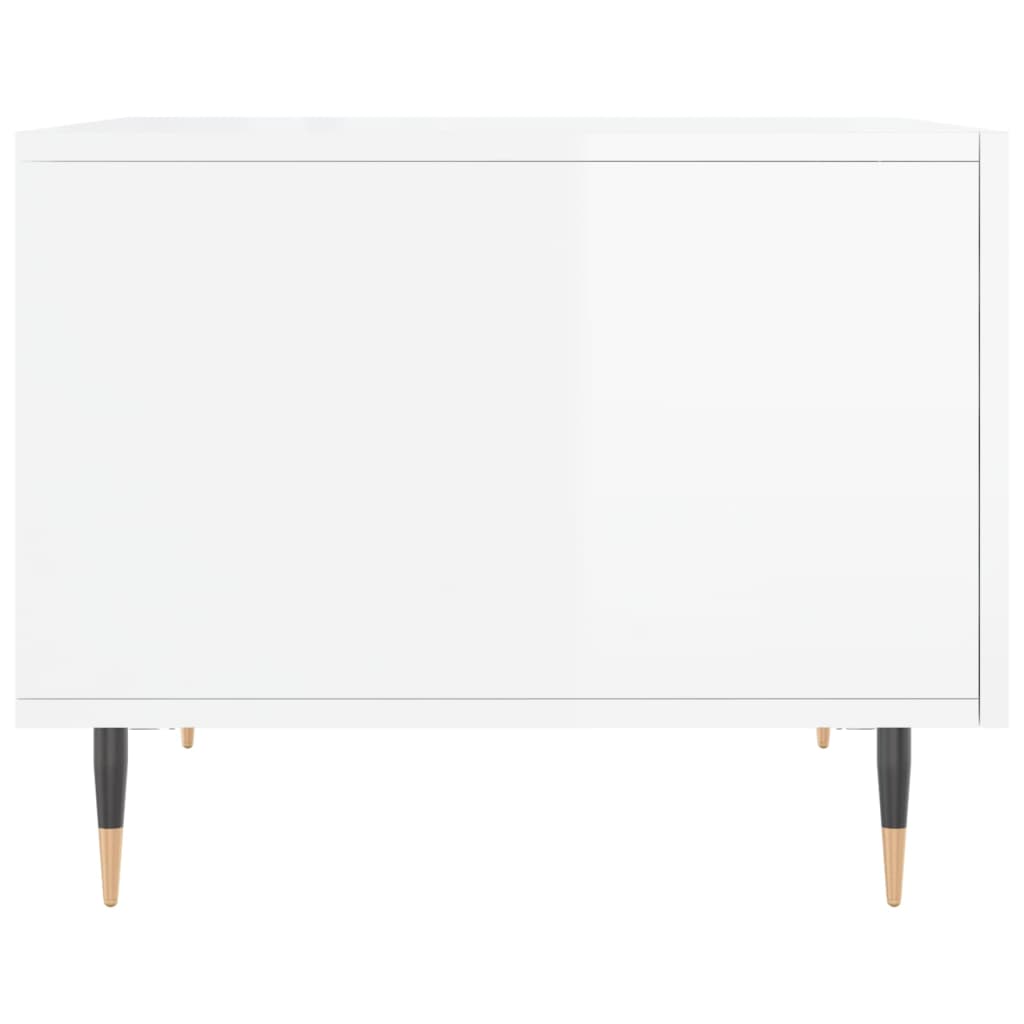 Coffee table, 2 pcs., glossy white, 50x50x40 cm
