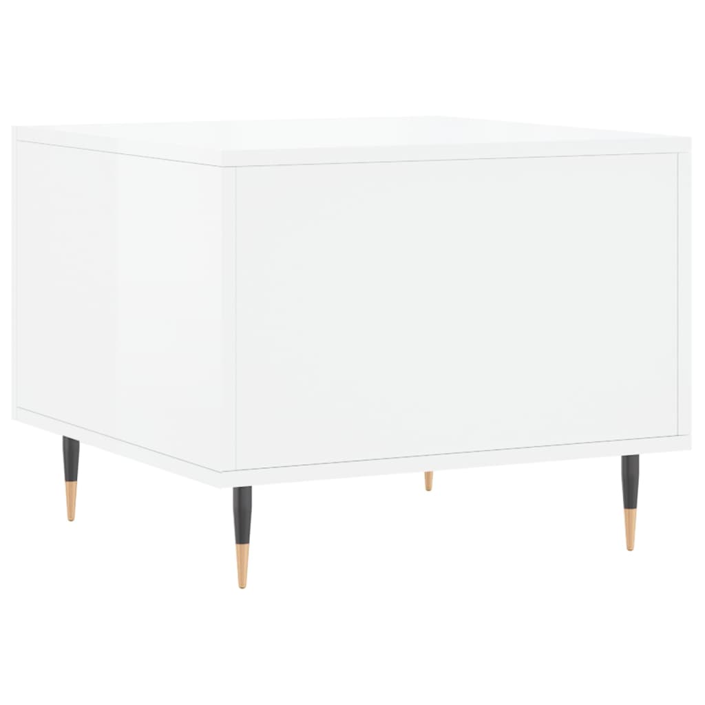 Coffee table, 2 pcs., glossy white, 50x50x40 cm