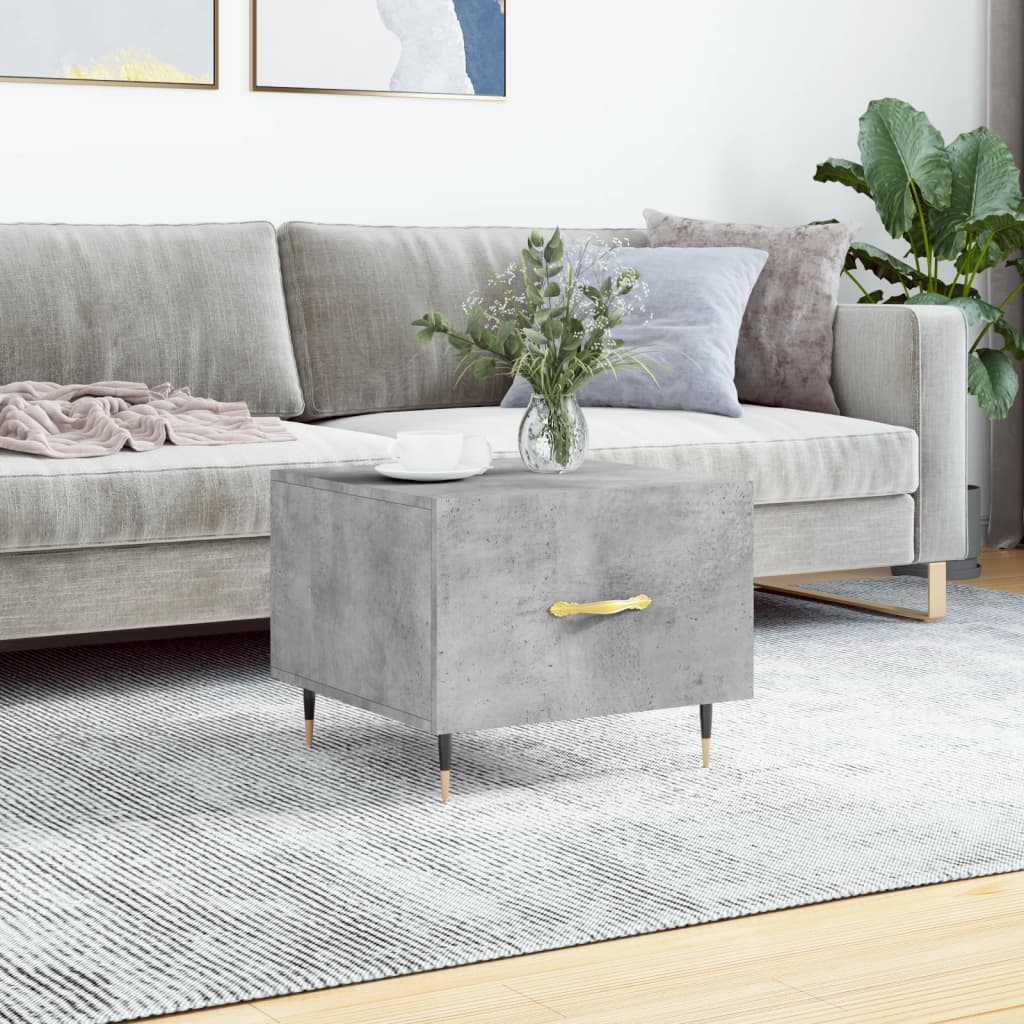 Coffee table, concrete gray, 50x50x40 cm, composite wood
