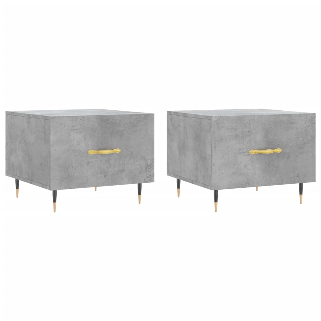 Coffee tables, 2 pcs., concrete gray, 50x50x40 cm, composite wood