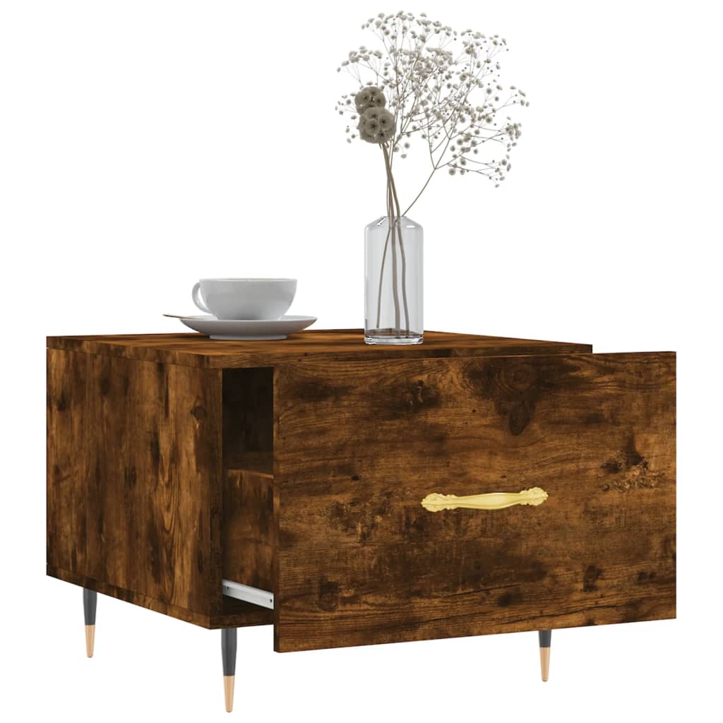 Coffee table, smoky oak, 50x50x40 cm, processed wood