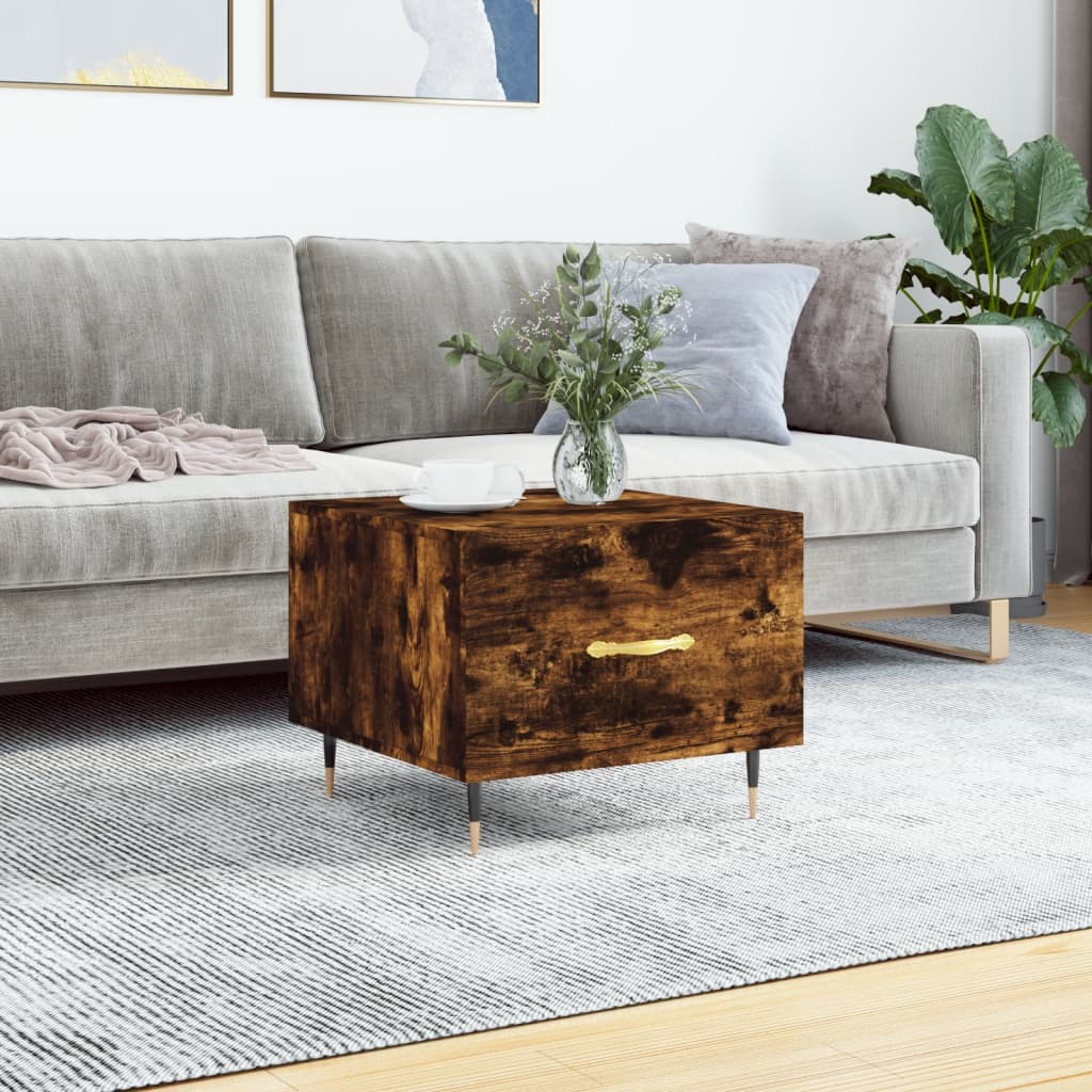 Coffee table, smoky oak, 50x50x40 cm, processed wood