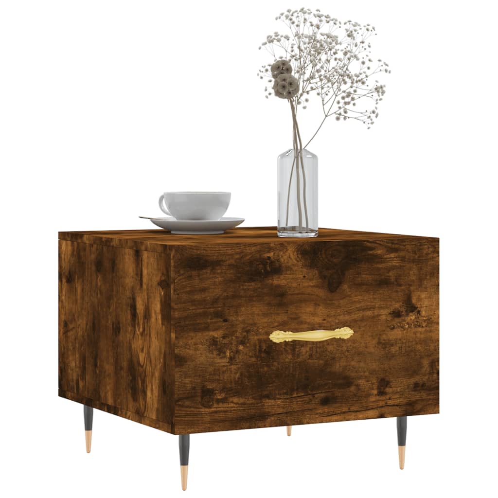 Coffee tables 2 pcs. smoky oak 50x50x40 cm composite wood