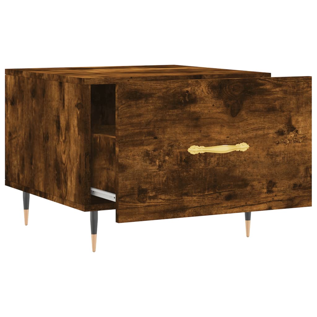 Coffee tables 2 pcs. smoky oak 50x50x40 cm composite wood