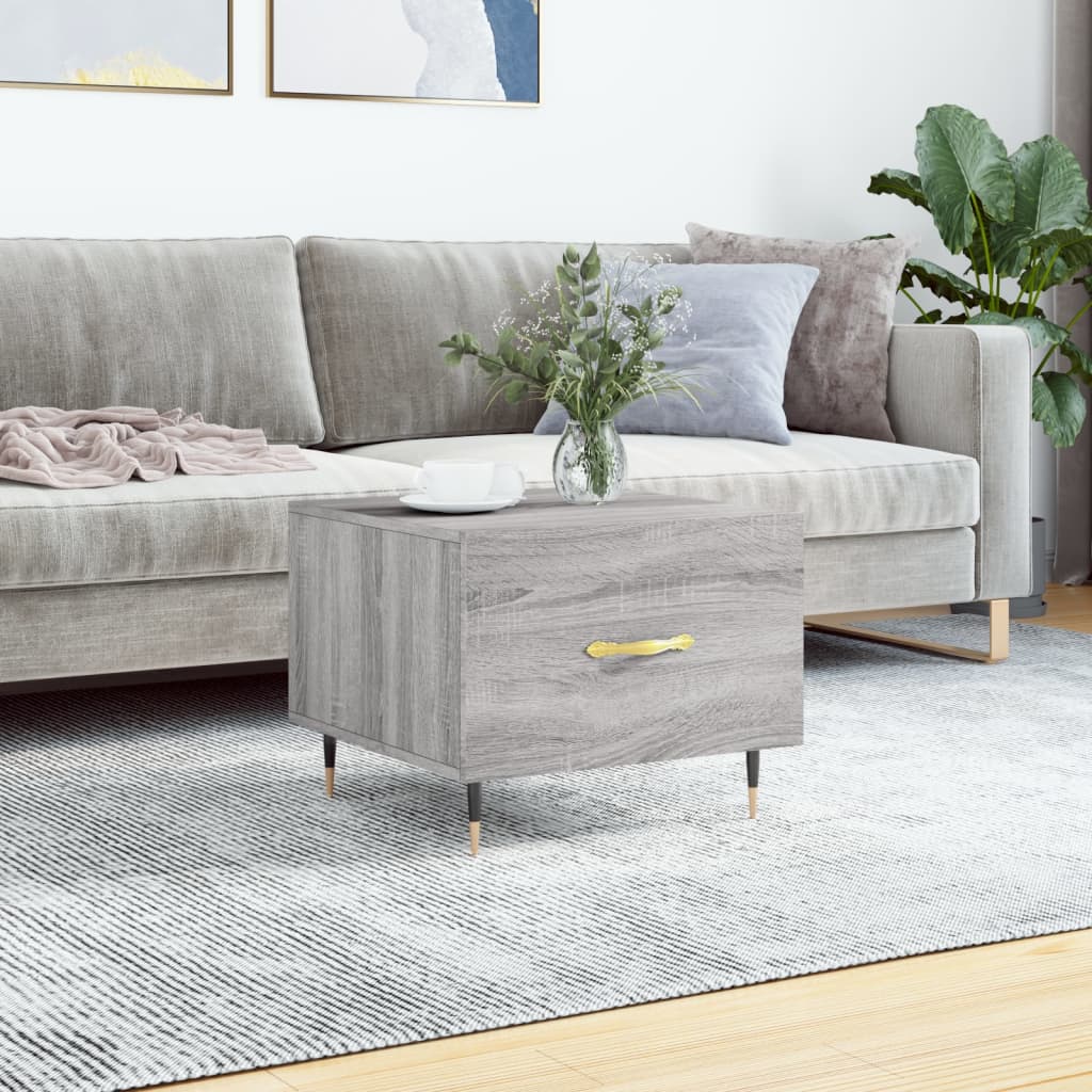 Coffee table, sonoma grey, 50x50x40 cm, processed wood