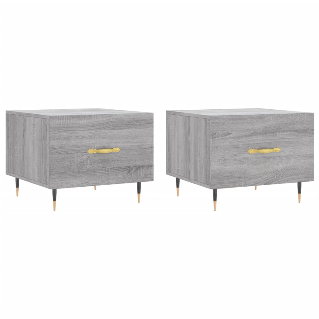 Coffee tables, 2 pcs., sonoma gray, 50x50x40 cm, composite wood