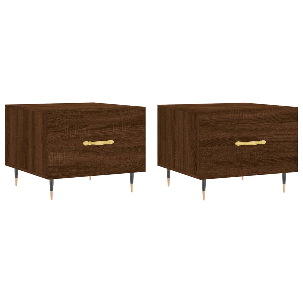 Coffee tables, 2 pcs. brown oak, 50x50x40 cm, composite wood
