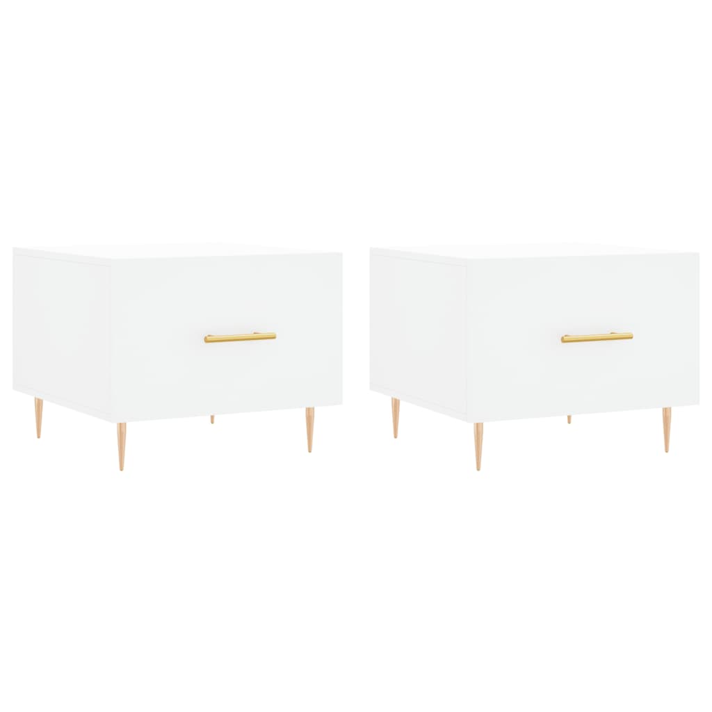 Coffee tables, 2 pcs., white, 50x50x40 cm, composite wood