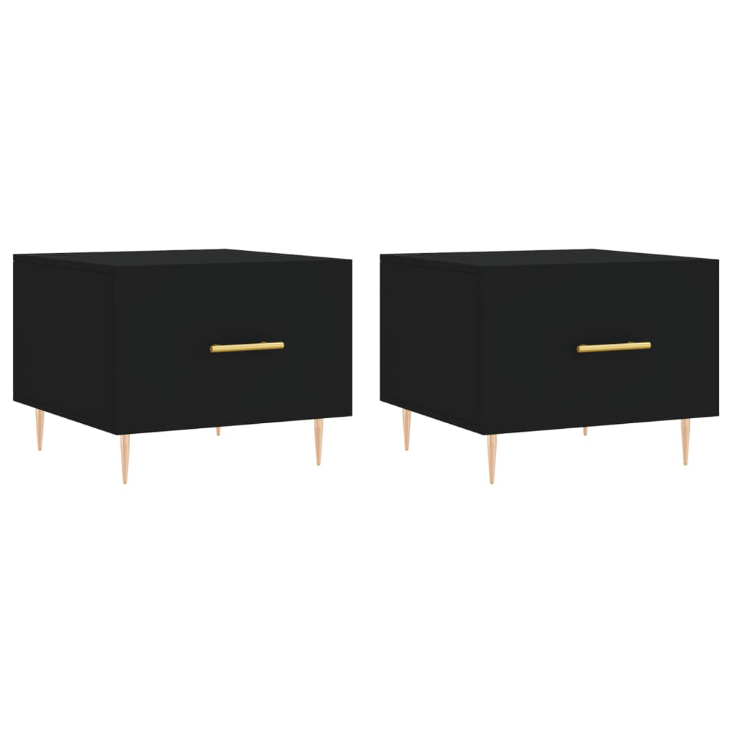 Coffee tables, 2 pcs., black, 50x50x40 cm, composite wood