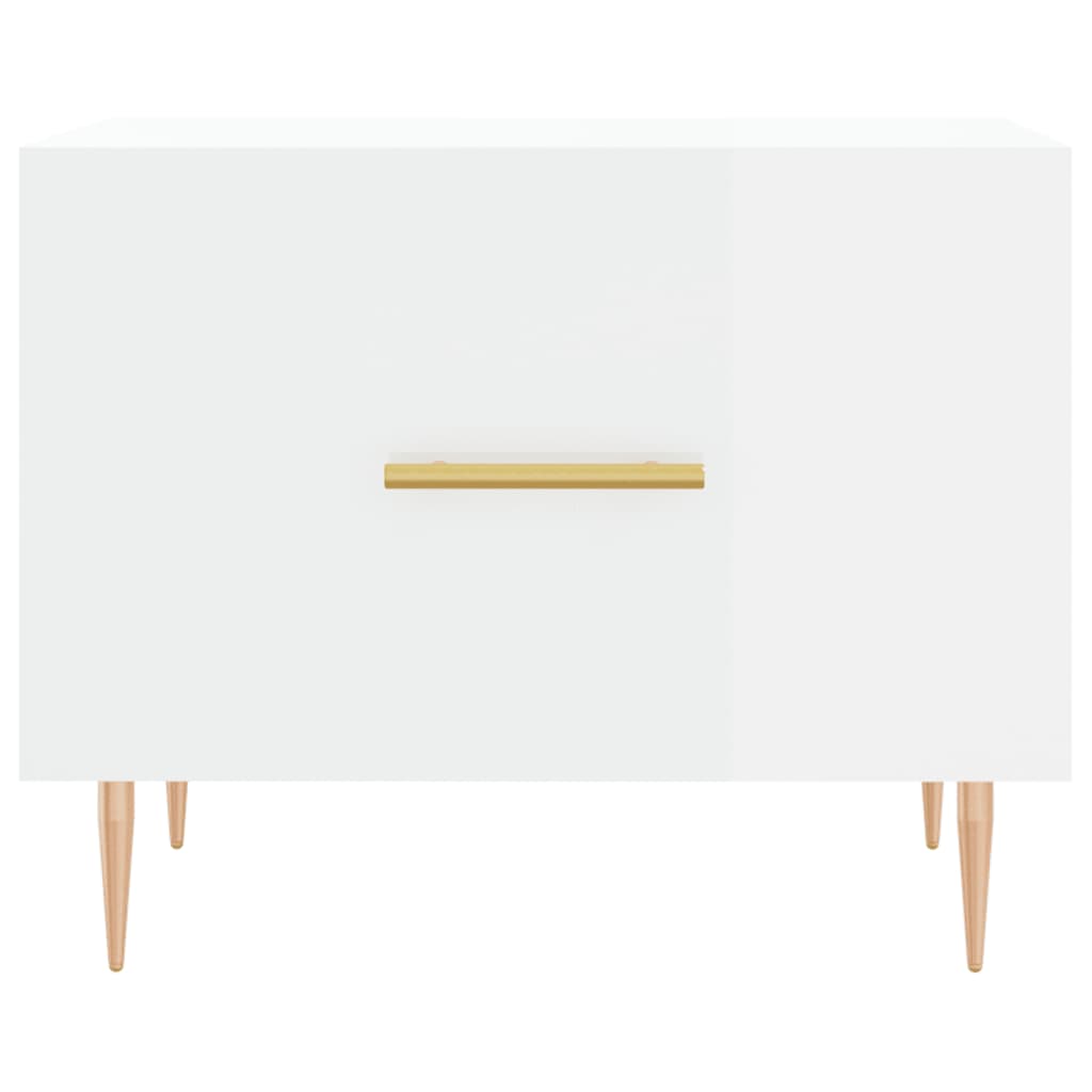 Coffee table, glossy white, 50x50x40 cm, composite wood