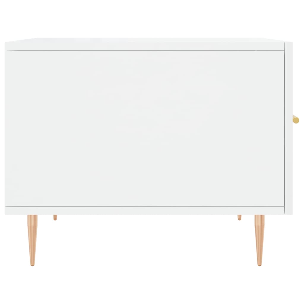 Coffee table, glossy white, 50x50x40 cm, composite wood
