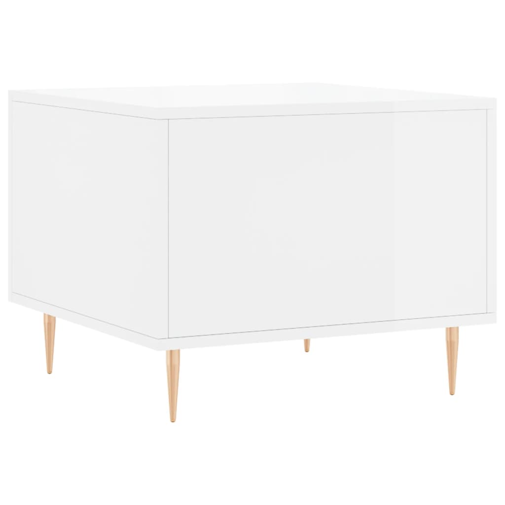Coffee table, glossy white, 50x50x40 cm, composite wood