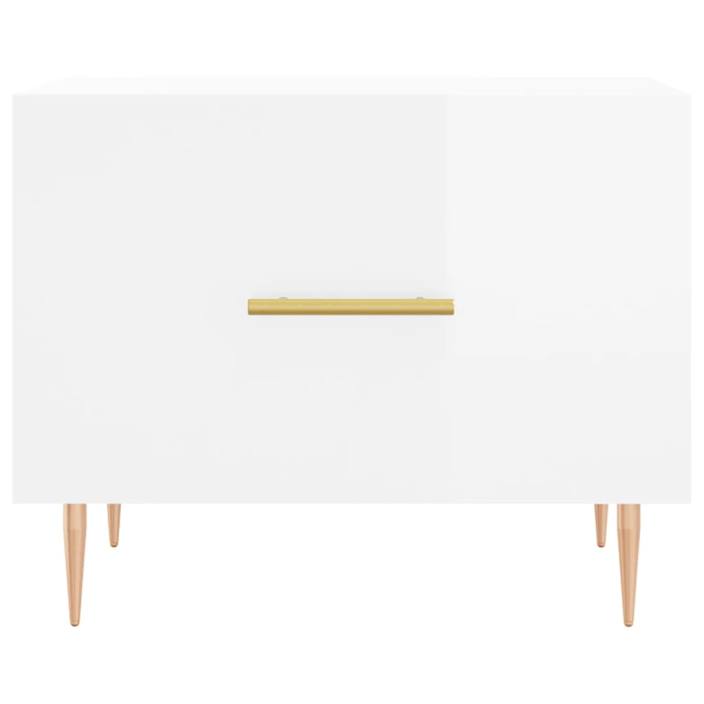 Coffee table, 2 pcs., glossy white, 50x50x40 cm