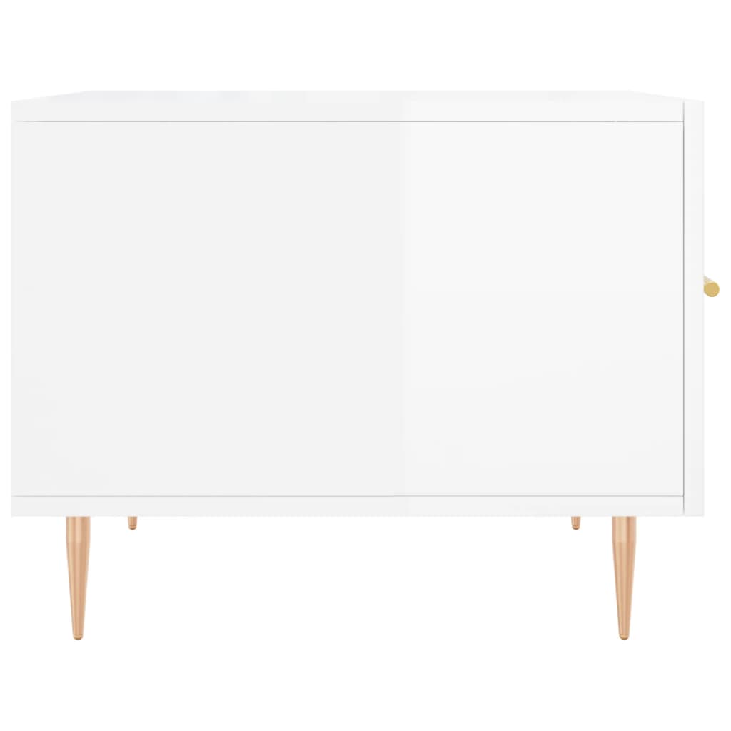 Coffee table, 2 pcs., glossy white, 50x50x40 cm
