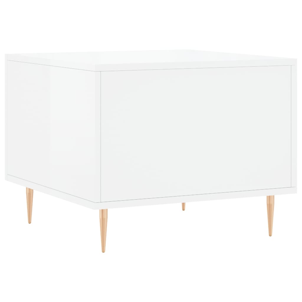 Coffee table, 2 pcs., glossy white, 50x50x40 cm