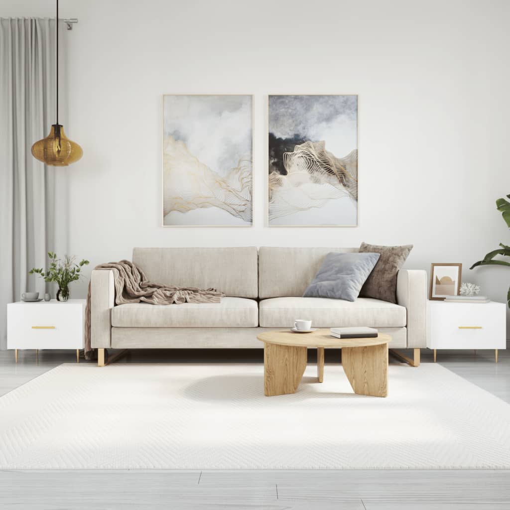 Coffee table, 2 pcs., glossy white, 50x50x40 cm