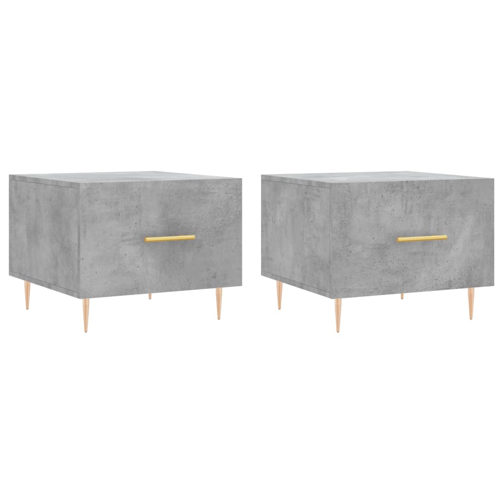 Coffee tables, 2 pcs., concrete gray, 50x50x40 cm, composite wood