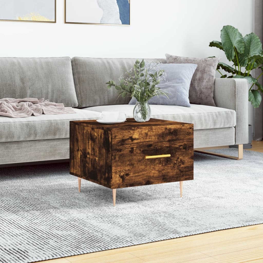 Coffee table, smoky oak, 50x50x40 cm, processed wood