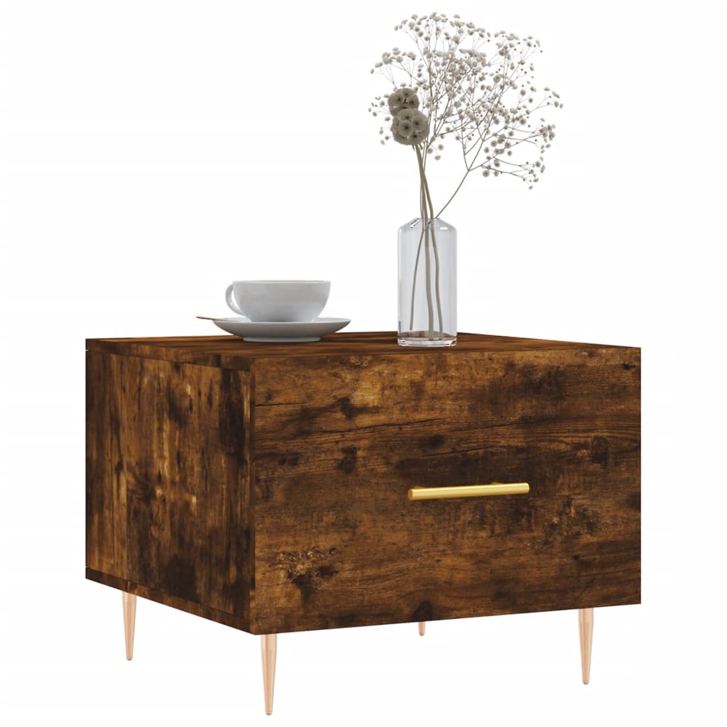 Coffee tables 2 pcs. smoky oak 50x50x40 cm composite wood