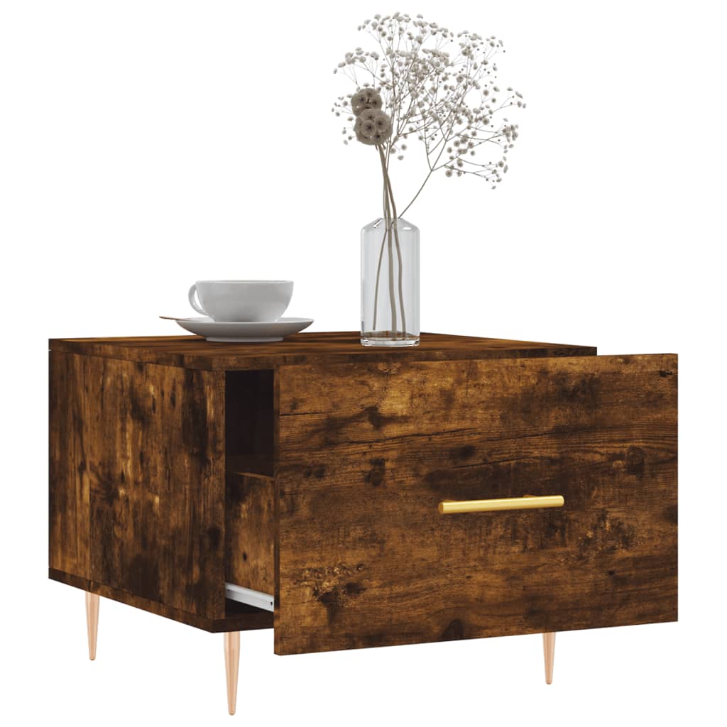 Coffee tables 2 pcs. smoky oak 50x50x40 cm composite wood